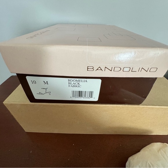 Bandolino B Domelia Black Strappy satin rhinestone dressy evening shoes size 10 - Picture 6 of 8